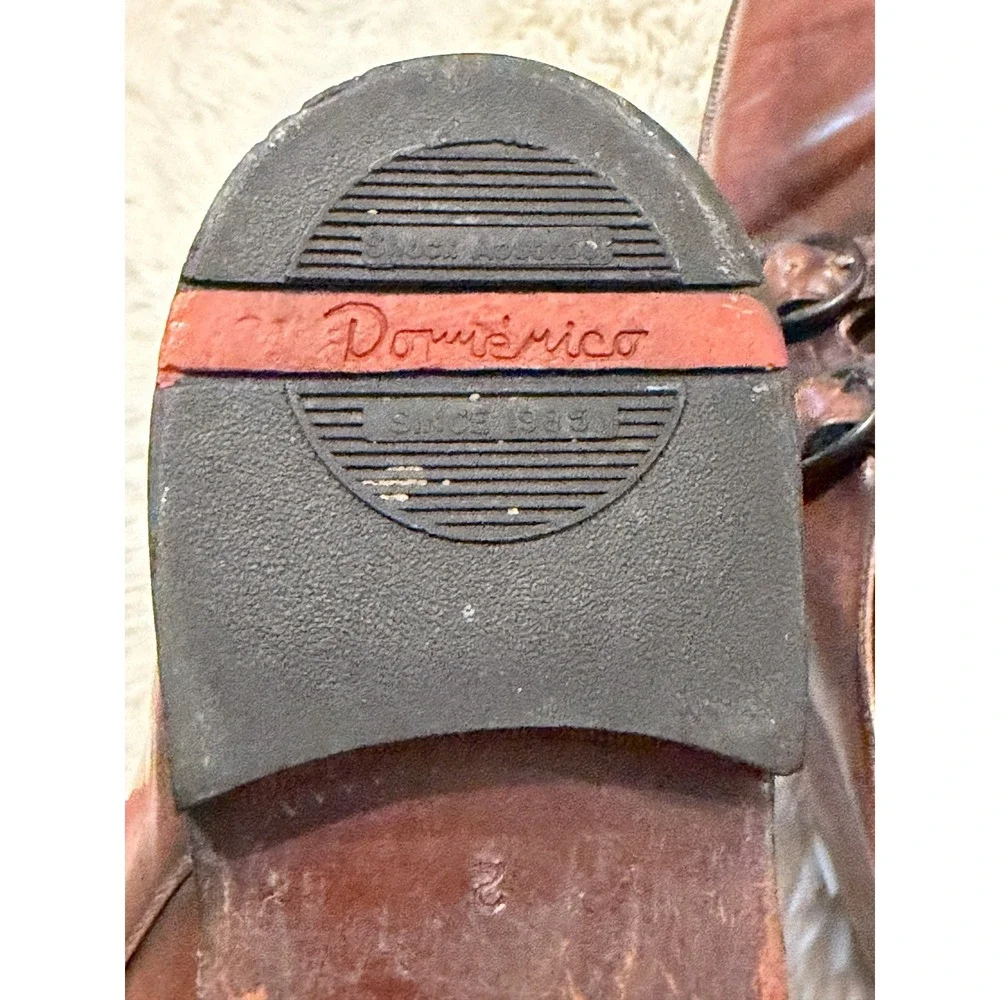 Domenico Uomo Double Monk Strap Shoes Mens  42 Brown Good Leather Dress Buckle